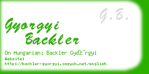 gyorgyi backler business card